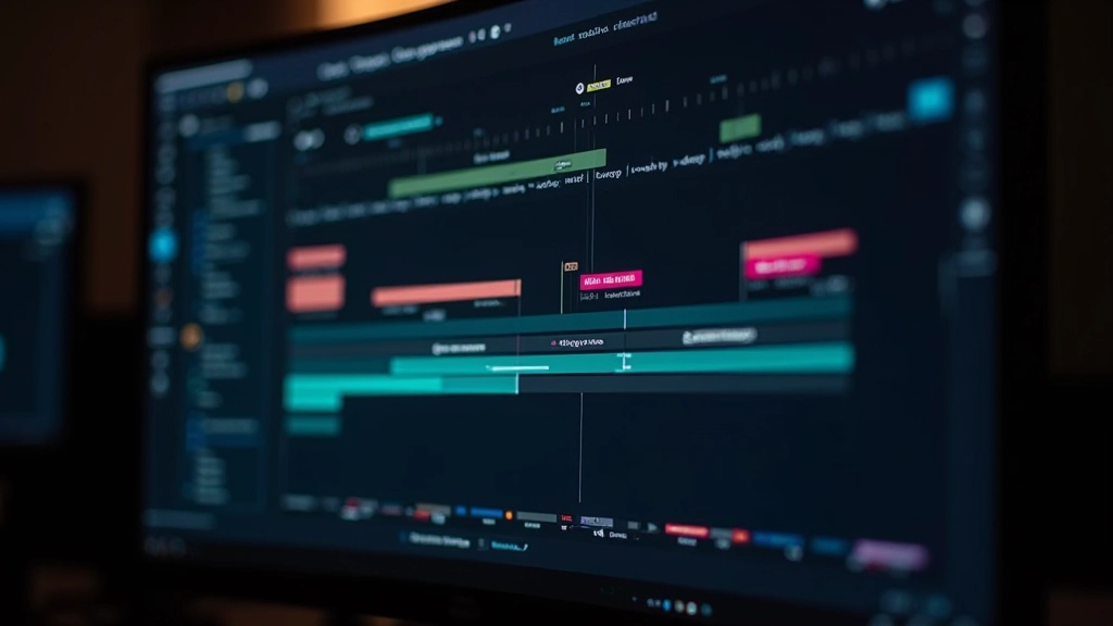 Timeline visual de animação em software de motion design mostrando três linhas de texto com posições e timings escalonados