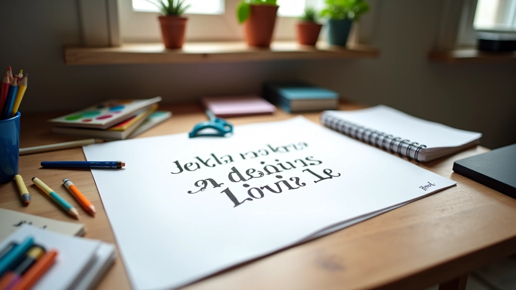 Espaço de trabalho criativo com recursos de tipografia e design